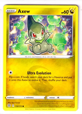 Axew 110/172 Brilliant Stars ENGLISH Common 2022 Near Mint Pokemon - Image 1 of 3