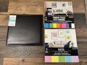 Scrapbook Black 12”x12” And 2 Packs Of 30 Sheets 12”x12” - Picture 1 of 7