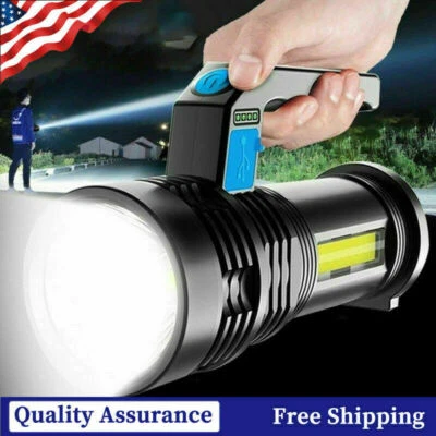 THE BATTERY CONNECTION Super Bright LED Searchlight Portable Rechargeable Spotlight Handheld Flashlight