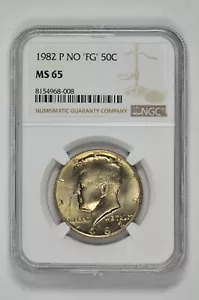 1982 P NO "FG" 50C Kennedy Half Dollar NGC MS 65 Just Graded - Picture 1 of 2