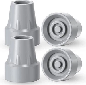 Crutch Tips, 7/8 Inch Heavy Duty Non Slip Rubber Tips Upgraded Thickened 4 Pack - Picture 1 of 7