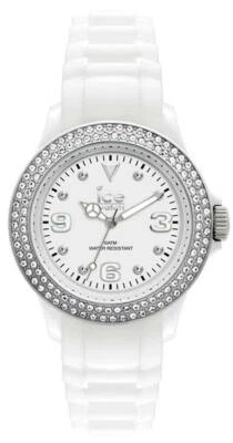 Ice-Watch ST.WS.B.S.11 Stone Sili White Silicone Strap Swarovski Elements Watch  - Image 1 of 2