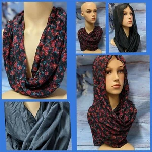 DAMEN SCHAL TUCH HIJAB HALSTUCH KOPF TURBAN VISKOSE HALS LEICHT MOHNBLUMEN SCHAL - Bild 1 von 27