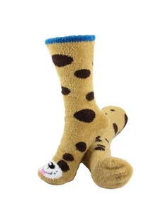 Women's Warm Fuzzy Cozy Dog Animal Cabin Winter Crew Socks - 3 Pairs - Picture 1 of 1