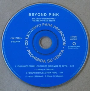 BEYOND PINK Boys Will Be Boys ARGENTINA PROMO CD Single 1998 Think Pink - Picture 1 of 2