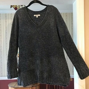 Suéter túnica negra jaspeada Orvis Chenille para mujer talla M - Imagen 1 de 7