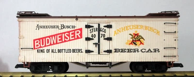 LGB 4070 G Scale Budweiser Woodside Reefer Car - Image 1 of 3