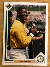 1991 Upper Deck Dave Stewart Baseball Card #127 Athletics HOF High Grade NM