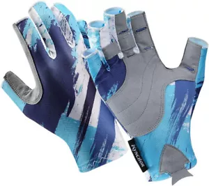 UPF 50+ Fishing Gloves UV Sun Protection Fingerless Gloves for Boating Kayaking - Picture 1 of 11