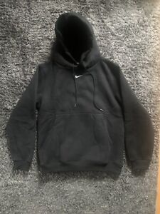 Vintage 90s Black Nike Center Swoosh Hoodie Size Large No Stains