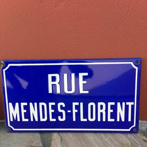 Old French Street Enameled Sign Plaque - vintage mendes Cover