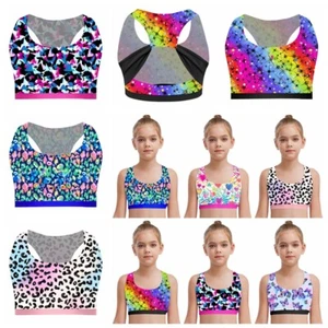 Kids Girls T-Shirt Sleeveless Vest Modern Blouse Quick-Drying Tank Top Printed - Picture 1 of 49