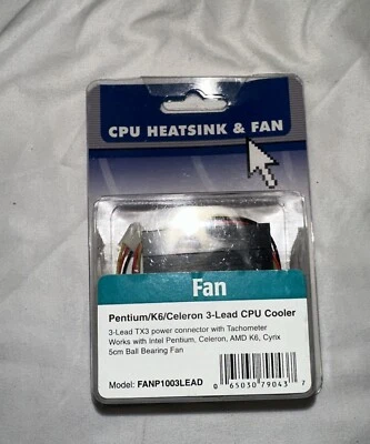 Ball Bearing Fan Pension/K6/ Celeron 3-lead CPU Cooler Model:FANP1003LEAD DC12V - Image 1 of 4
