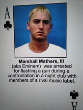 2003 STARZ BEHIND BARZ MARSHALL MATHERS PLAYING CARD ~ MUG SHOT ~ EMINEM 