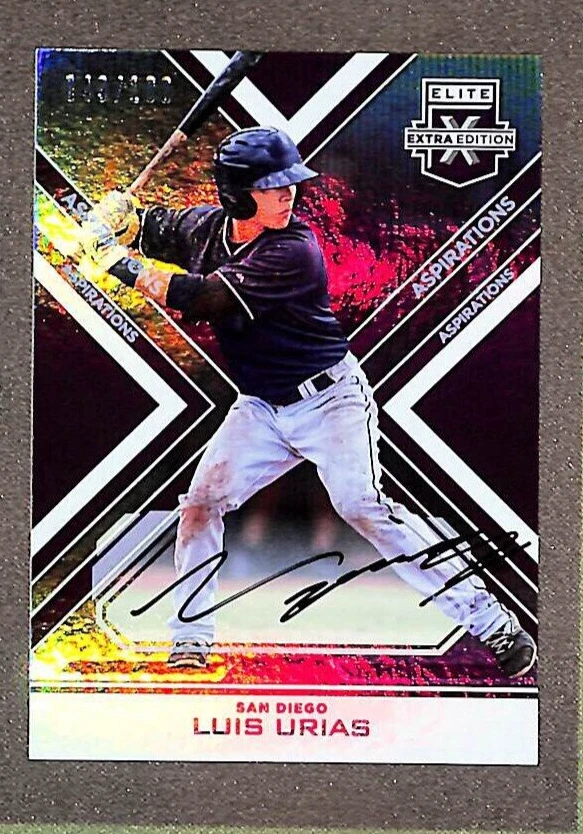 2016 Panini Elite Extra Edition Auto Luis Urias #82 Aspirations Purple /100 - Image 1 of 3