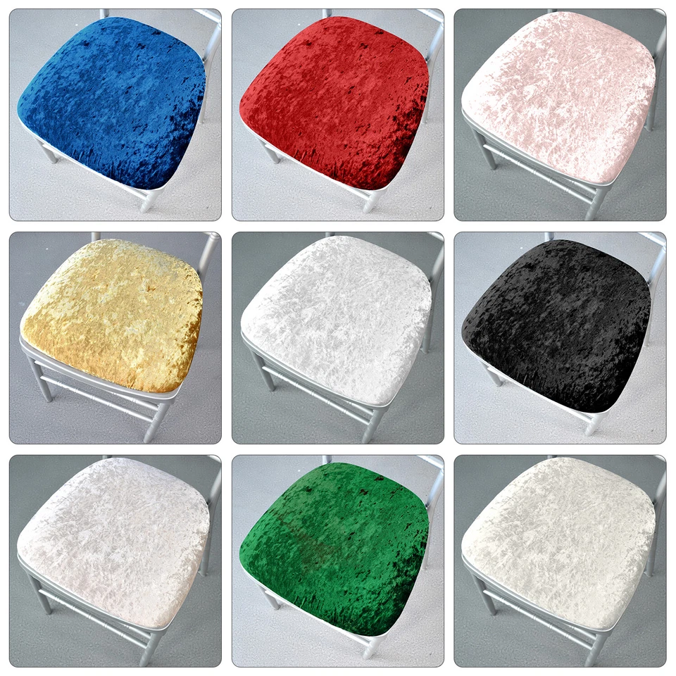 Geknitterte Samt Esszimmer Stuhlbezüge Stretch Schutzbezug - 1/10/20/50/100 - Bild 1 von 1