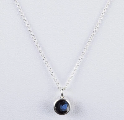 Sterling Silver Faceted Blue Sapphire Astrology Pendant Necklace September - Image 1 of 4