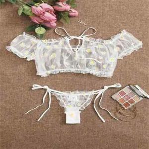 Lencería Sexy Tres Puntos Dije Para mujeres Ropa Interior Set Sexy Transparente - Imagen 1 de 16