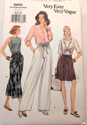 Vogue Sewing Pattern Women's SHORTS & PANTS 8885 Size 12-14-16 UNCUT - Image 1 of 4