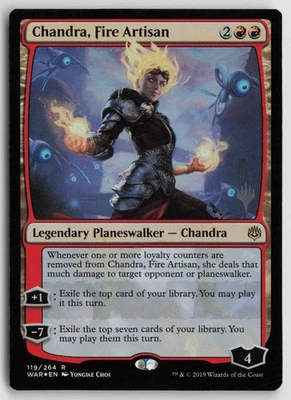 Chandra, Fire Artisan R Promo Pack: Throne of Eldraine 119 NM - Image 1 of 2