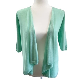 Elle Damen Strickjacke Pullover XS Mix Naht Flyaway mintgrün offene Ellenbogenärmel - Bild 1 von 11