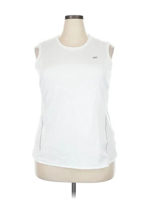 New Balance Women White Sleeveless T-Shirt 2X Plus - Image 1 of 4