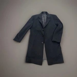 Lauren Ralph Lauren Mid-Length Men 40R Black Lined Overcoat Wool Cashmere Blend - Picture 1 of 7