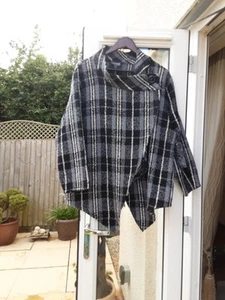Ladies Wrap Over Jacket Size 22 Black Check Pit 26 Inch Brand New With Tags - Picture 1 of 3