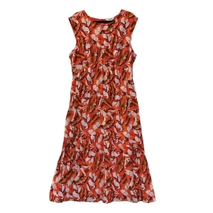 NINE WEST ärmelloses Crinkle Kleid Gr. XL orange bunt Blumen Boho tropisch EUC! - Bild 1 von 13