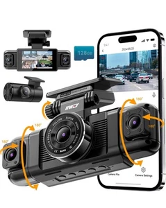IIWEY N5 4 Kanal Dashcam 360° Ansicht, 1080P vorne und hinten innen, 5G WiFi - Bild 1 von 8