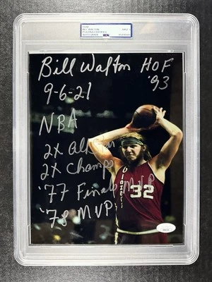 FOTO DE METAL LOSA PSA/ADN FIRMADA POR 8x10 autógrafo de Bill Walton 🔥 PSA 9 Foto 1 de 2