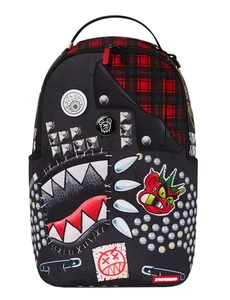 Sprayground Punk Sharks Backpack🔥New Black Bookbag Large School Bag - Picture 1 of 11