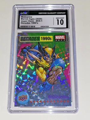 2020 Upper Deck Marvel Ages WOLVERINE Decades 1990s #DP-1 Prizm CGC 10 GEM MINT - Image 1 of 4