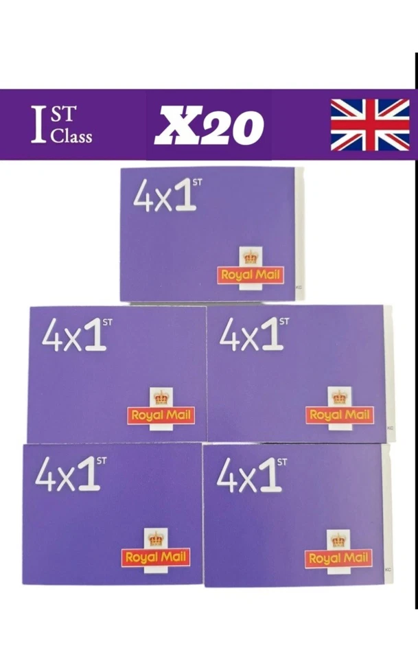 Original 1st Class Stamps x20 Royal Mail Barcoded First Class SAME DAY DISPATCH - Image 1 of 4