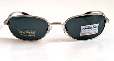 NWT Vintage 90's Rectangle Metal Polarized Sport Sunglasses (S. Silver) - Image 1 of 4