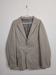 Polo Ralph Lauren Blazer Jacket Beige Cotton Canvas Lined Vintage Men's UK 46R - Picture 1 of 17