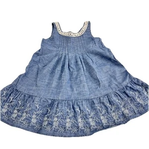 Ralph Lauren Polo Jeans Co. Dress Girls Toddler 3 3T Blue Denim Embroidered - Picture 1 of 7
