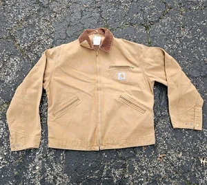 RARE Carhartt Union J108 BRN Detroit Jacket Unlined Workwear Coat Men’s Large L  - Bild 1 von 5