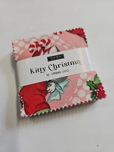 Kätzchen Weihnachten Paar Mini Charms 2,5 Zoll Quadrate Urban Chiks Moda - Bild 1 von 2