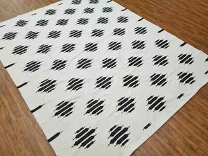Handwoven White Cotton Rug Kitchen Rug Living Room Rug Flat Weave Rug for Living - Foto 1 di 5