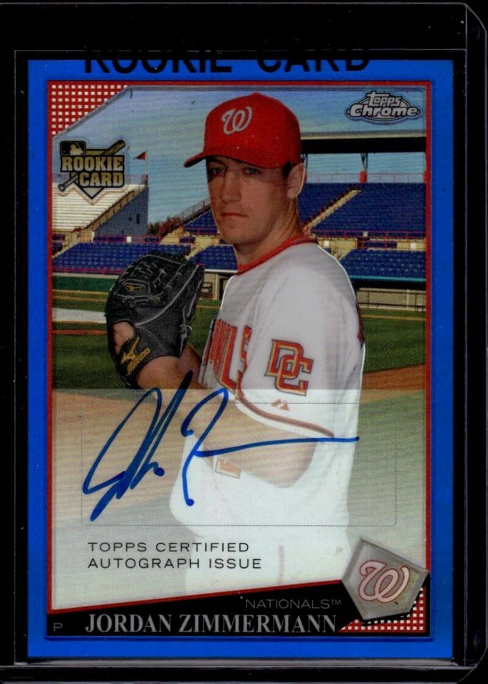 Refractores Topps 2009 cromo azul #235 Jordan Zimmermann automático/199 Nationals radiocontrol Foto 1 de 2
