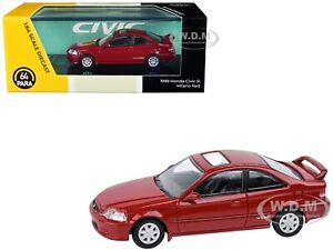 1999 HONDA CIVIC SI MILANO RED 1/64 DIECAST MODEL CAR BY PARAGON PA-55622