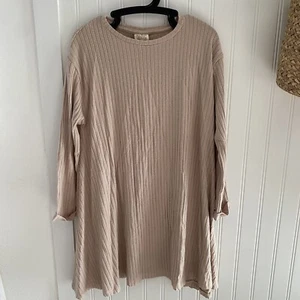 ZARA Girls Light Mauve Pink Long Sleeve Ribbed Tunic Top Shirt Dress 11-12 Years - Picture 1 of 4