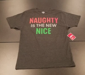 "Naughty Is The New Nice" SM/CH 34/36 CHRISTMAS T-SHIRT Holiday Time NWT - Picture 1 of 6