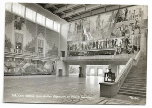 VTG Postcard Osio Townhouse Sental Hall Oil Paint Norwegian - Picture 1 of 2