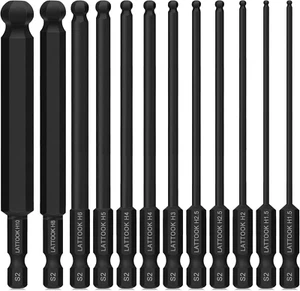 12PCS Metric Ball End Hex Bit Set Allen Key Bit Set Hex Key Drill Bit Magnetic - Picture 1 of 12