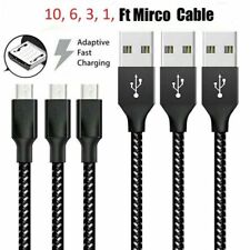 3/6/10Ft Micro USB 3.0 Fast Charger Data Sync Cable Cord Samsung LG HTC Android
