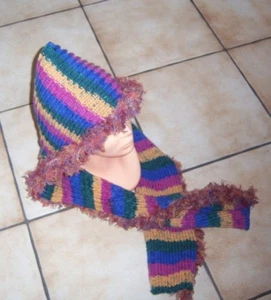 Scoodie handgestrickt mit Bravo Mezzo Color Schachenmayr mit Plüschrand - Bild 1 von 1