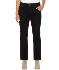 Hudson Women's Midrise Jeans Straight Leg Stretch Black Denim NWT Size 12/32 - Picture 1 of 4