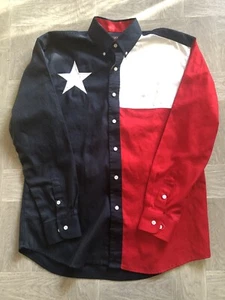 Roper Western Hemd USA Flagge bestickt Langarm Cowboy Knopf Herren Gr. M - Bild 1 von 3